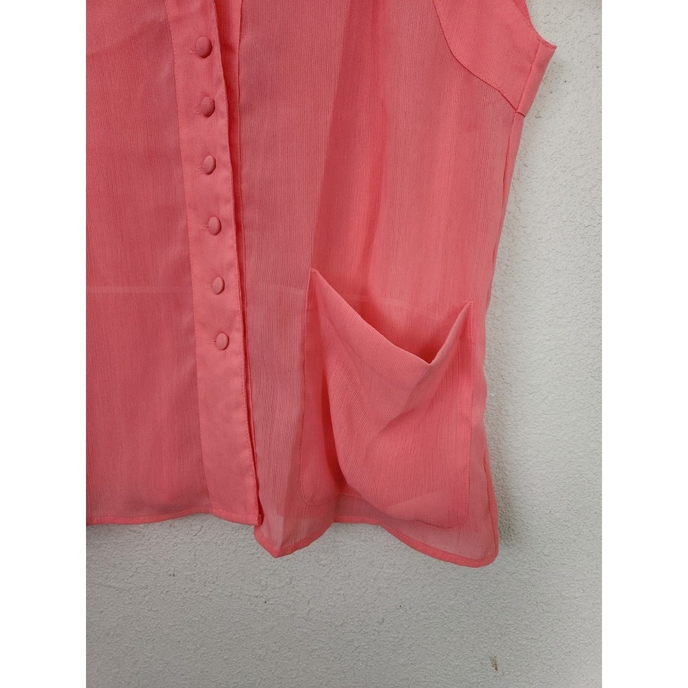 Vintage 90s‎ Victorias Secret Gold Label Sheer Pajama Top Coral Womens Small - Picture 2 of 8